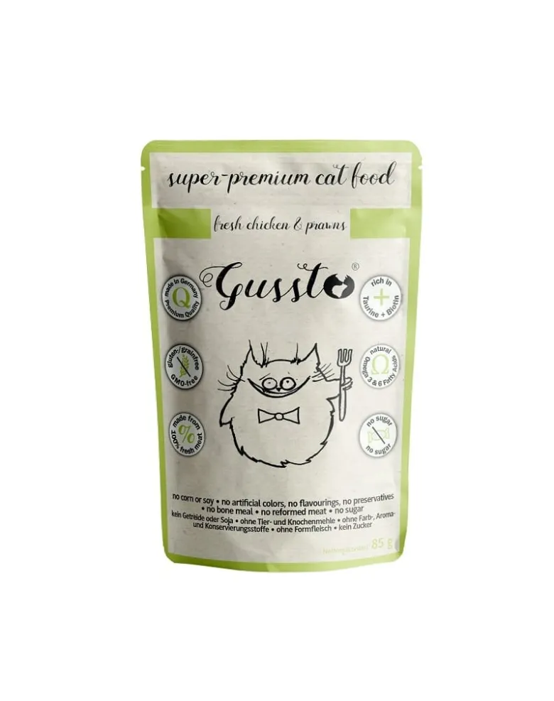 GUSSTO Cat Fresh Chicken Prawns sachet 85 g cibo umido per gatti pollo con gamberi