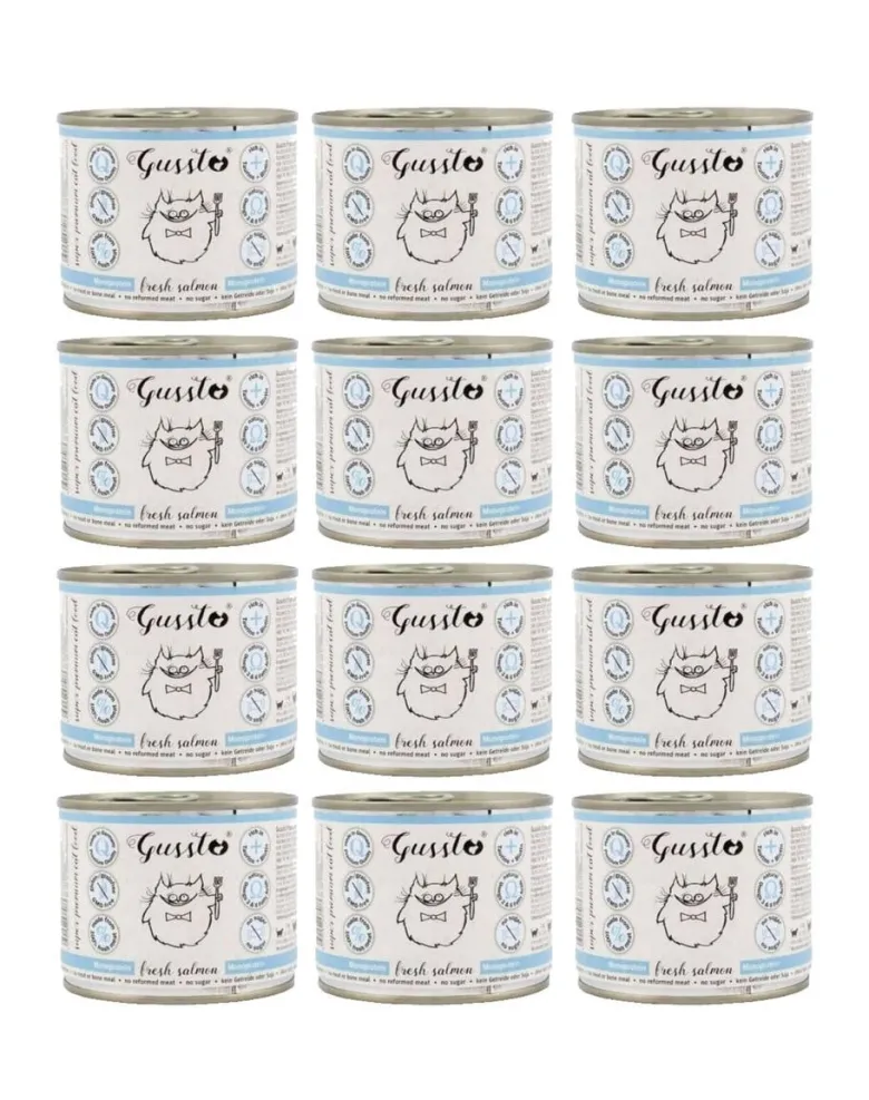 GUSSTO Cat Fresh Salmon 12x200g