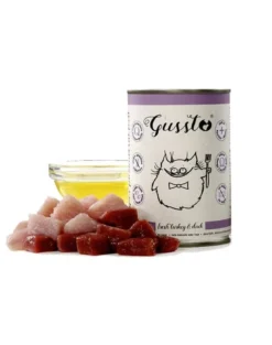 GUSSTO Cat Fresh Turkey & Duck cibo umido per gatti a base di tacchino e anatra 6x400 g