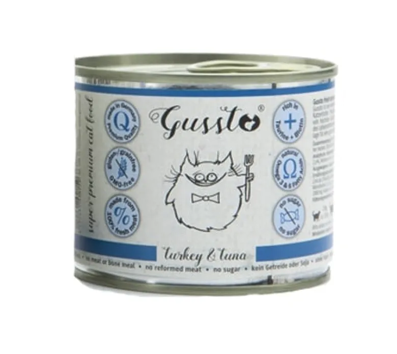 GUSSTO Cat Fresh Turkey & Tuna cibo umido per gatti tacchino e tonno 6x200 g