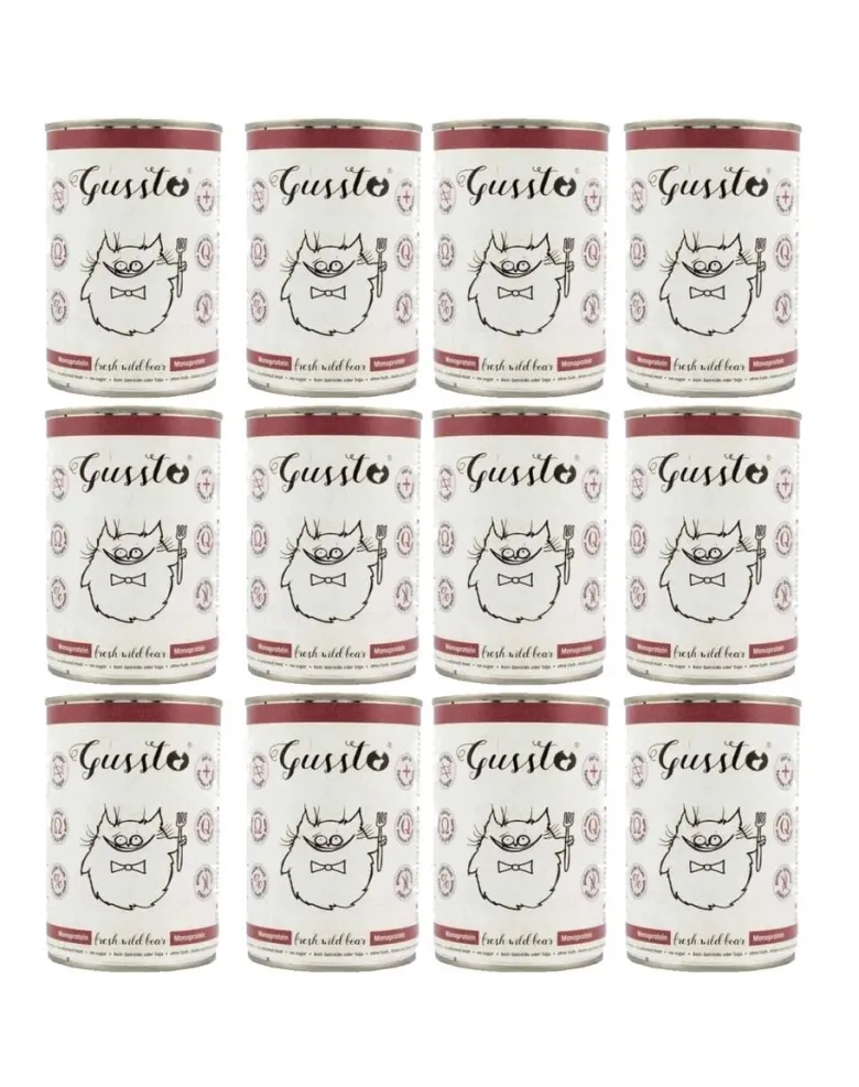 GUSSTO Cat Fresh Wild Boar cibo umido per gatti cinghiale 12x400 g