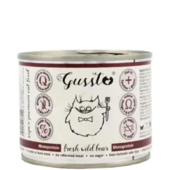 GUSSTO Cat Fresh Wild Boar cibo umido per gatti cinghiale 6x200 g