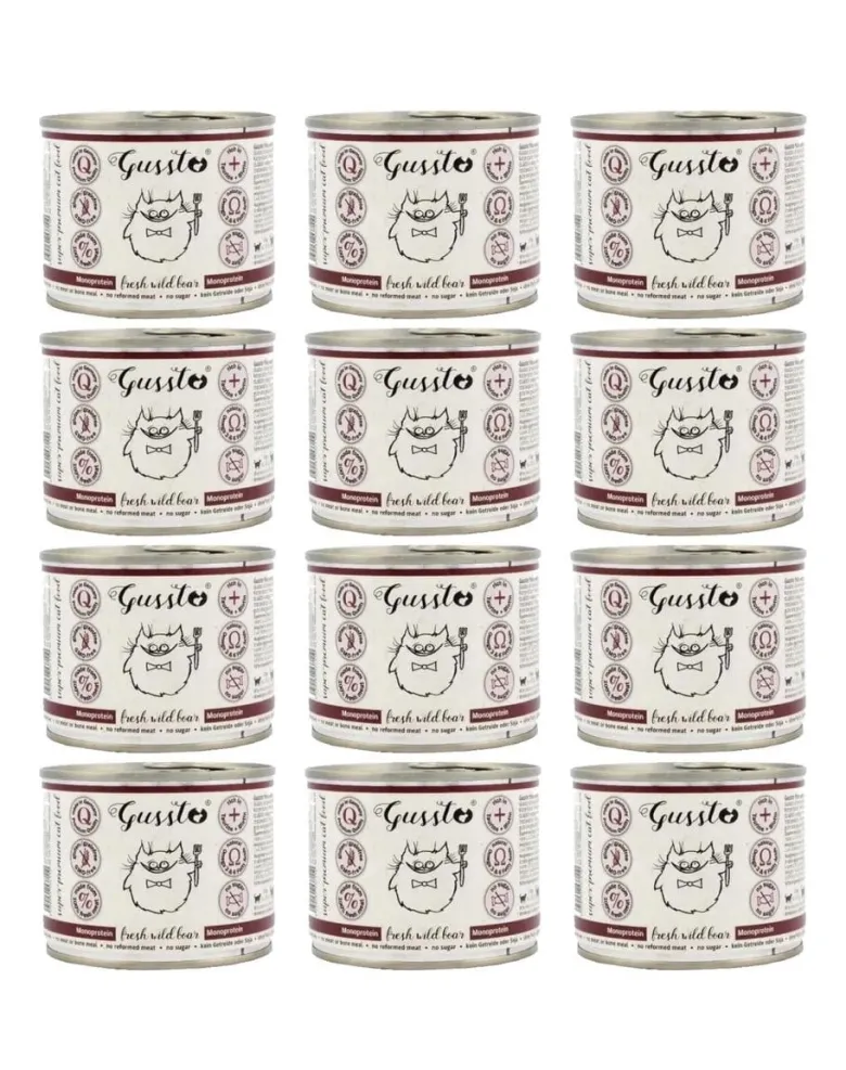 GUSSTO Cat Fresh Wild Boar 12x200g
