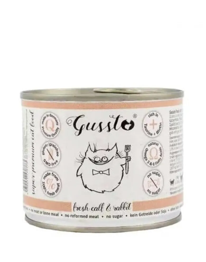 GUSSTO Fresh Calf & Rabbit - carne fresca di vitello con carne di coniglio 200 g