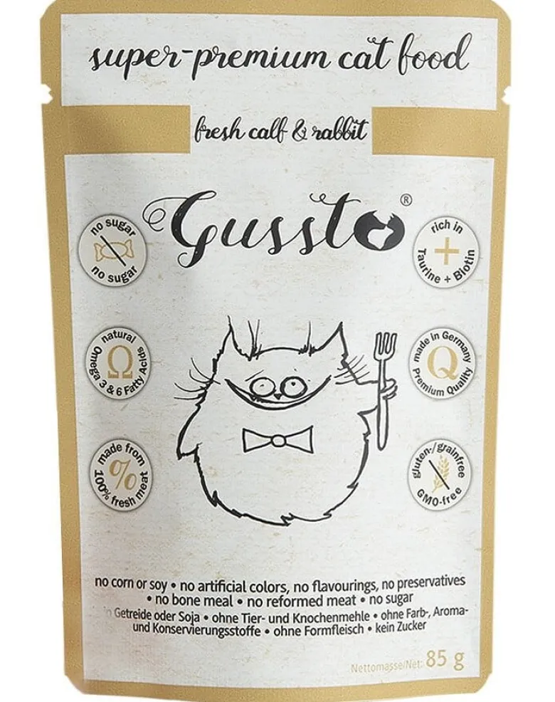 GUSSTO Fresh Calf & Rabbit - carne fresca di vitello con carne di coniglio 85 g