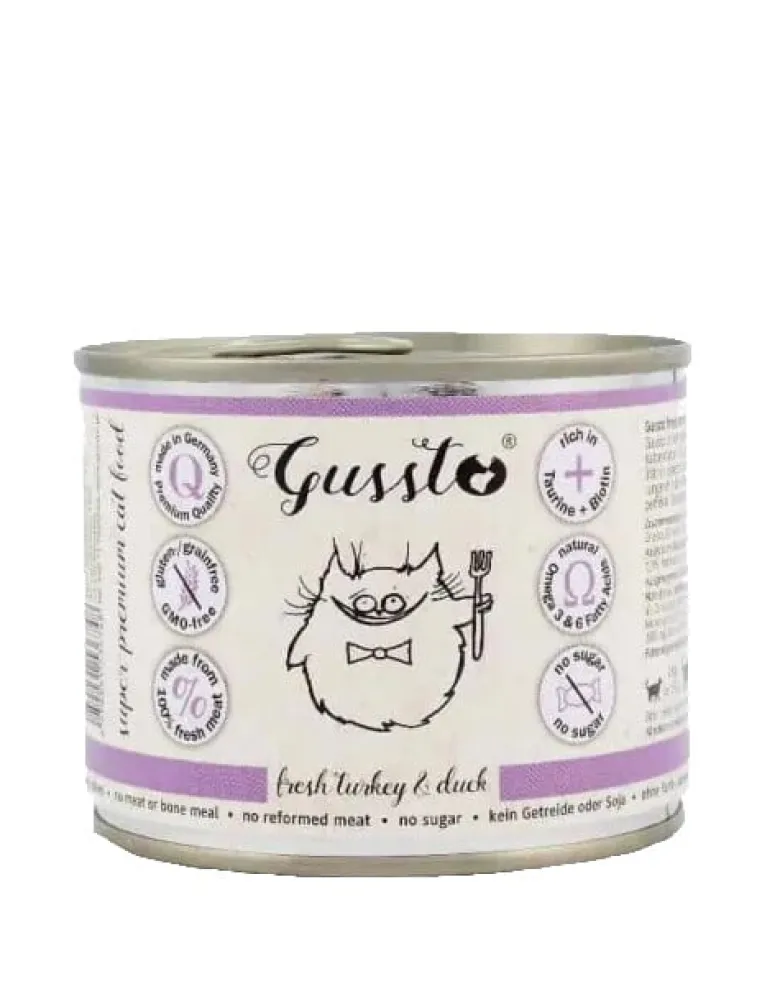 GUSSTO Fresh Turkey & Duck - carne fresca di tacchino con anatra 200 g