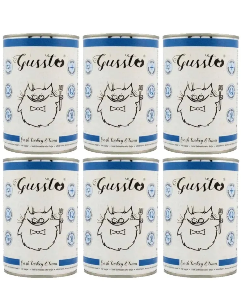 GUSSTO Fresh Turkey & Tuna carne fresca di tacchino con tonno 6x400 g