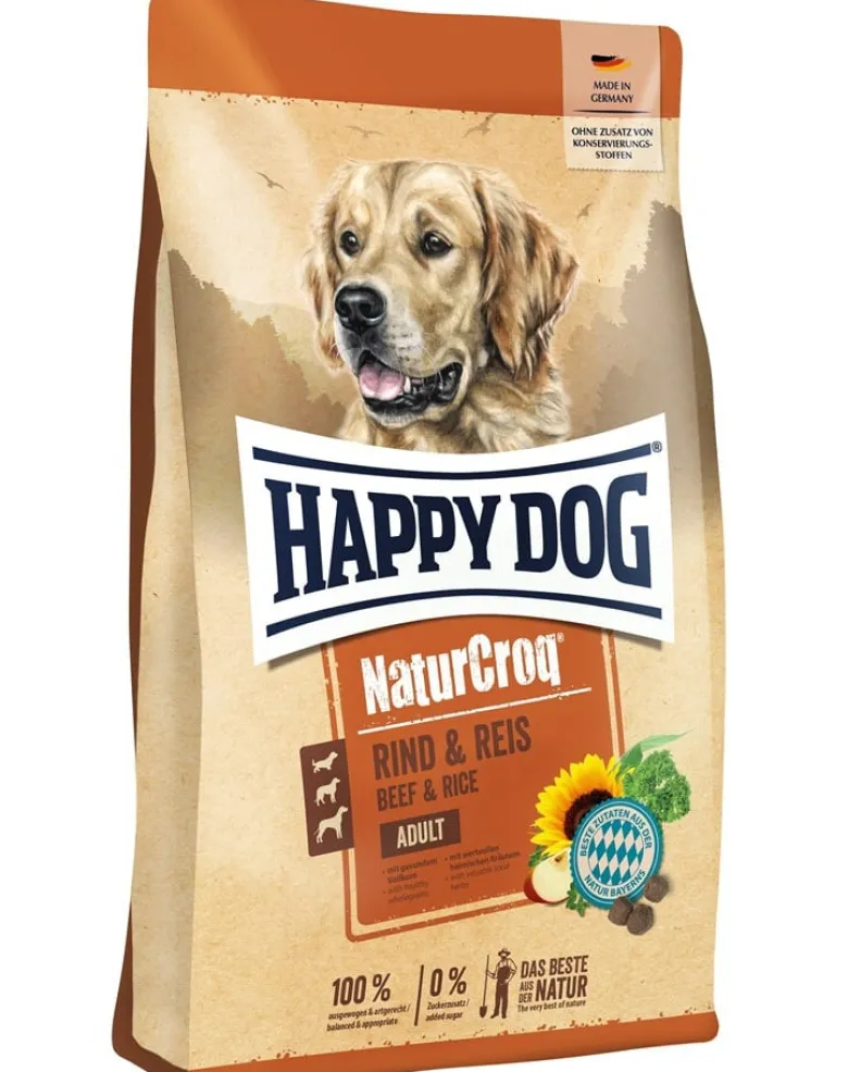 HAPPY DOG NaturCroq Rind & Reis 11 kg manzo e riso, cibo secco per cani