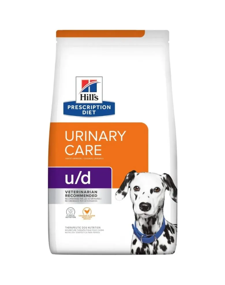 HILL'S Prescription Diet Canine U/D Urinary Care 10 kg per cani con tratto urinario sensibile + 3 scatolette x 370g GRATIS