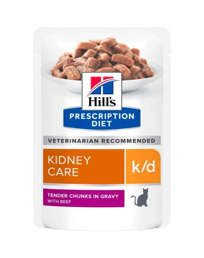 HILL'S Prescription Diet Feline k/d con manzo in bustina 12x85 g