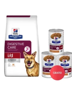 HILL'S Prescription Diet i/d Activ Biome Digestive Care Chicken Dog 12kg per cani con apparato digerente sensibile + 3 scatolette