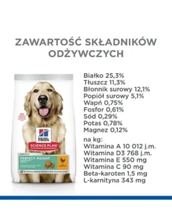 HILL'S Science Plan Adult 1+ Perfect Weight Large breed con pollo 12kg + 3 scatolette GRATIS