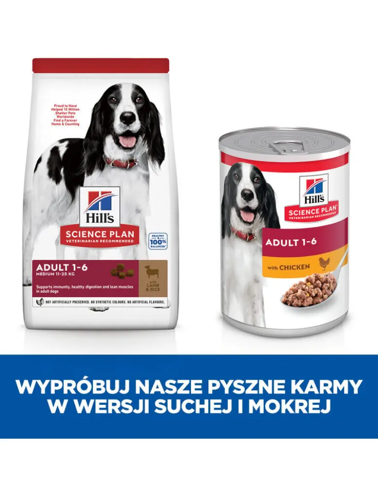 HILL'S Science Plan Canine Adult Medium Lamb & Rice 18 kg cibo per cani di razza media agnello e riso