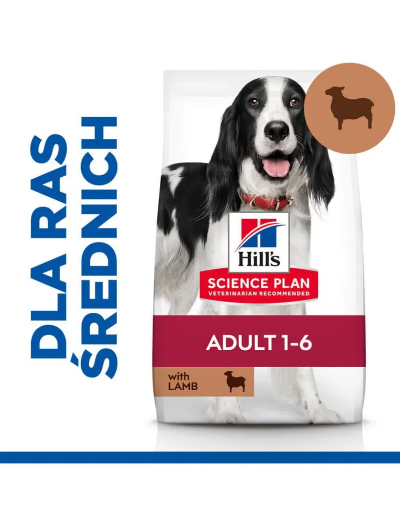 HILL'S Science Plan Canine Adult Medium Lamb & Rice 18kg per cani di taglia media con agnello e riso + 3 scatolette di cibo umido HILL'S GRATIS