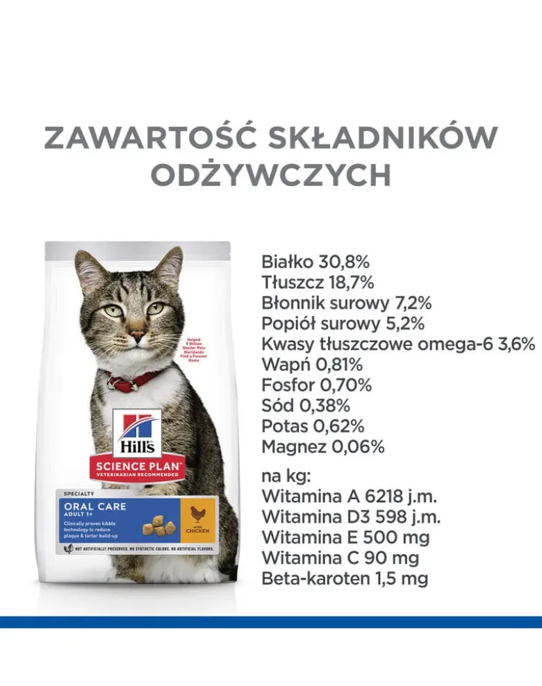 HILL'S Science Plan Cat Adult Dry Chicken Oral Care 7 kg