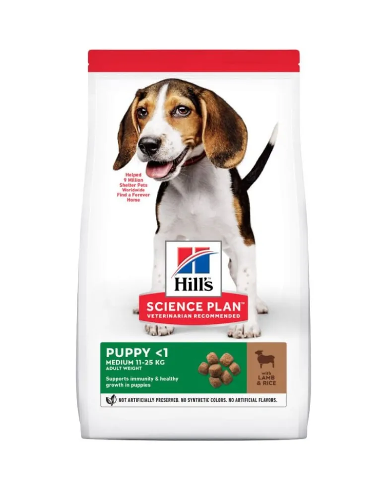 HILL'S Science Plan Puppy <1 Medium breed cibo secco con riso e agnello 14 kg