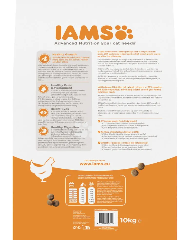 IAMS Cat Kitten & Junior All Breeds Chicken 10 kg