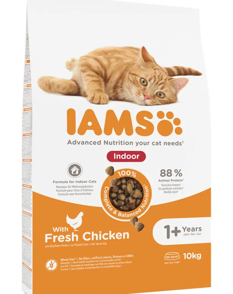 IAMS For Vitality Indoor cibo secco con pollo per gatti adulti che vivono in casa 10 kg