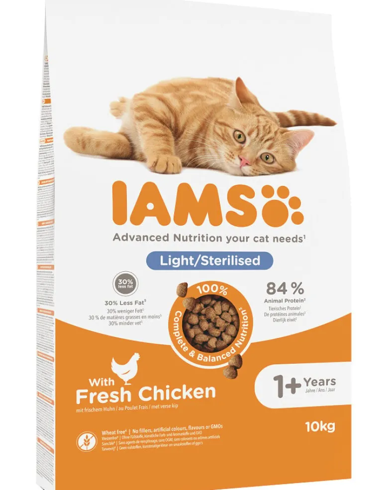 IAMS for Vitality Riduzione del grasso per i gatti adulti dopo la sterilizzazione 10 kg