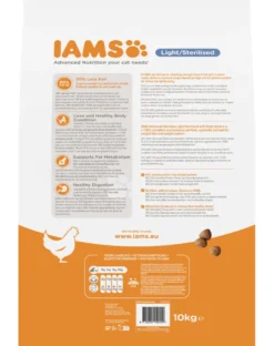 IAMS for Vitality Riduzione del grasso per i gatti adulti dopo la sterilizzazione 10 kg