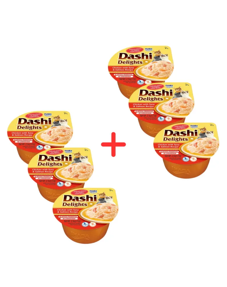 INABA Cat Dashi Delights Pollo, tonno e salmone 6x70 g