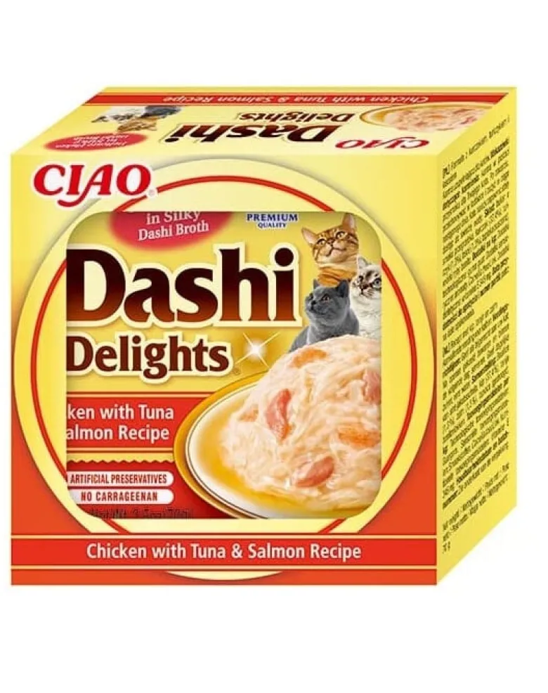 INABA Cat Dashi Delights Pollo, tonno e salmone 6x70 g