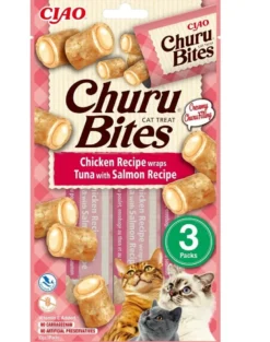 INABA Churu Bites Chicken tuna&salmon wrap 3x10g bocconcini di tonno e salmone per gatti