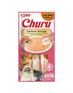 INABA Churu Cat Salmon 4x14g crema snack per gatti al gusto di salmone