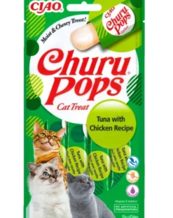 INABA Churu Pops Tuna & Chicken 4 x 15g con tonno e pollo per gatti