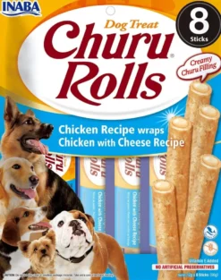 INABA Churu Rolls Chicken 8x12g wraps con pollo e formaggio per cani
