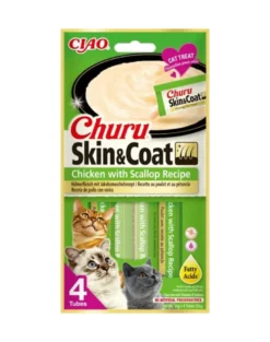 INABA Churu Skin&Coat 4x14g con pollo e capesante per gatti