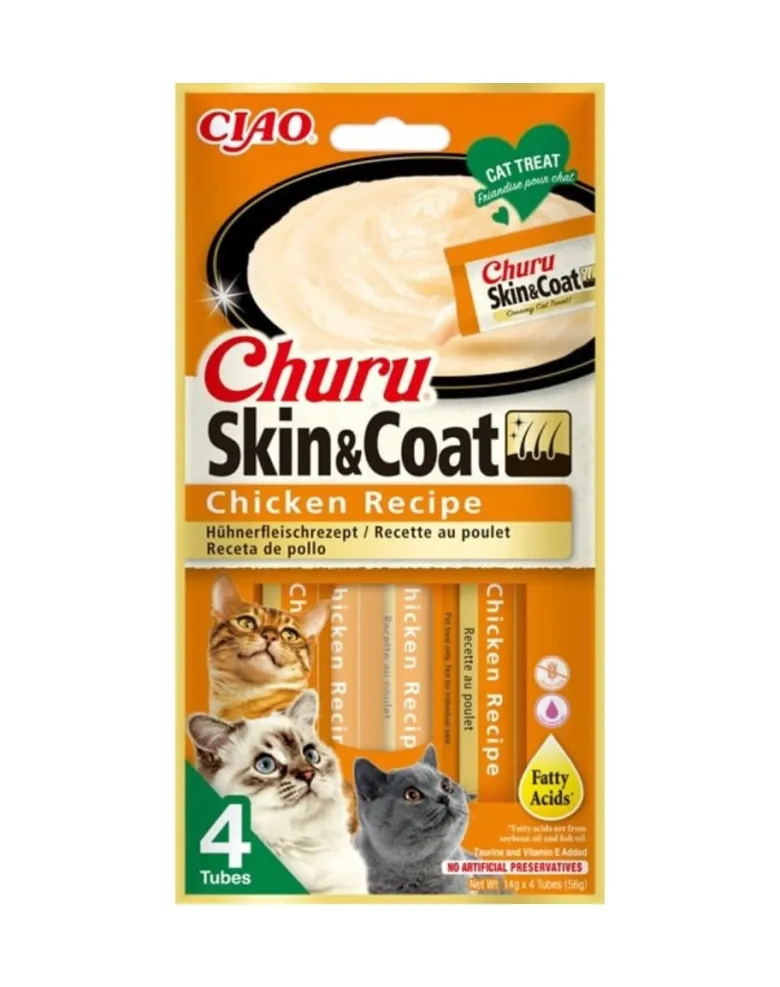 INABA Churu Skin&Coat 4x14g con pollo per gatti