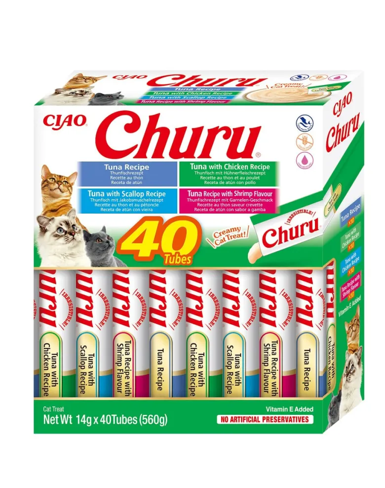 INABA Churu Variety Seafood frutti di mare per gatti multibox 40x14 g (560 g)