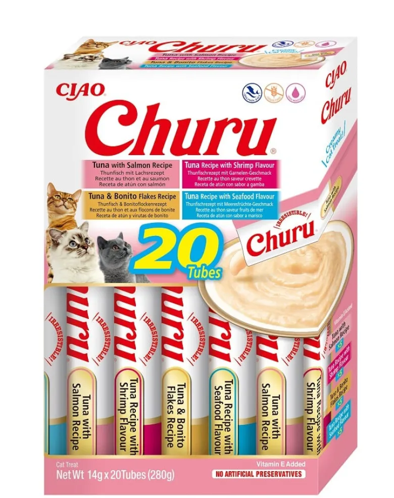 INABA Churu Variety Seafood frutti di mare per gatti multibox 20x14 g (280 g)