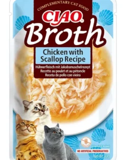 INABA CIAO Broth Brodo con pollo e capesante per gatti 12x40g