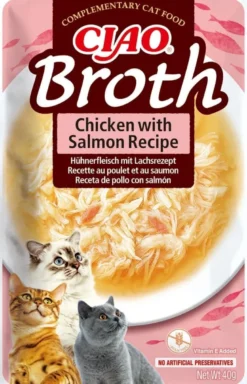 INABA CIAO Broth Brodo con pollo e salmone per gatti 12x40g