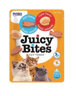 INABA Juicy Bites bocconcini umidi di pesce e cozze per gatti 33,9 g (3x11,3 g)