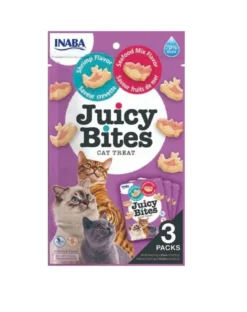 INABA Juicy Bites crocchette umide ai gamberetti e frutti di mare per gatti 33,9 g (3x11,3 g)