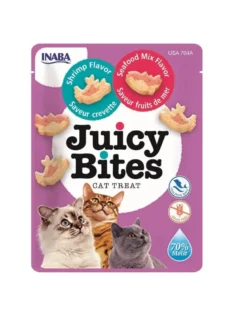 INABA Juicy Bites crocchette umide ai gamberetti e frutti di mare per gatti 33,9 g (3x11,3 g)