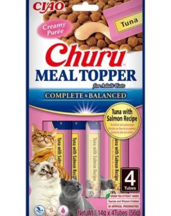 INABA Meal Topper Tuna Salmon 4x14 g integratore cremoso con tonno e salmone per gatti