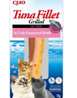 INABA Tuna fillet in crab flavoured broth 15g filetto di tonno in brodo di granchio per gatti