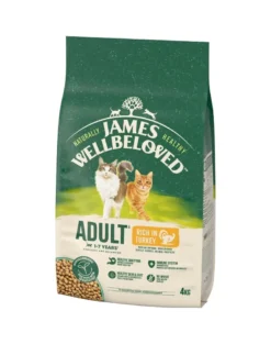 JAMES WELLBELOVED Adult 4 kg Alimento secco completo per gatti adulti da 1 a 7 anni ricco di tacchino