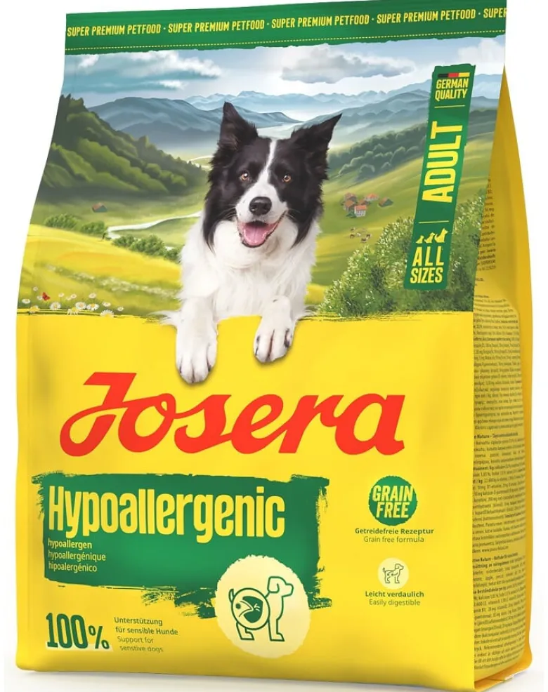 JOSERA Hypoallergenic Adult 900g cibo senza cereali per cani sensibili con insetti