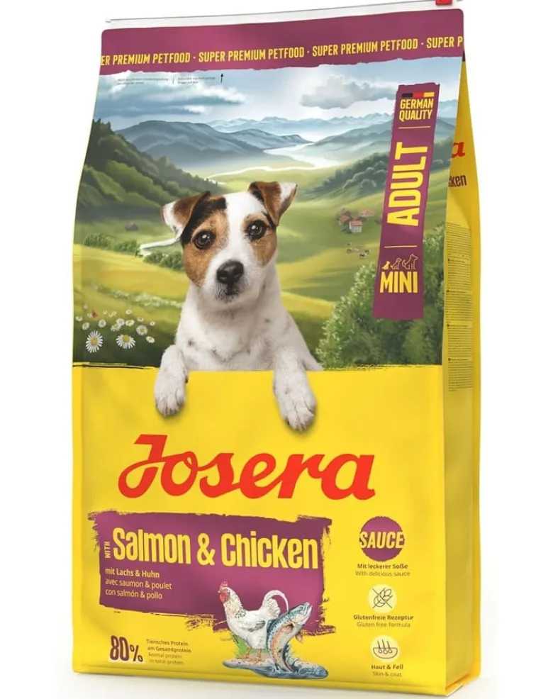 JOSERA Mini Adult Salmon and Chicken 10kg cibo senza glutine con salsa per cani di piccola taglia