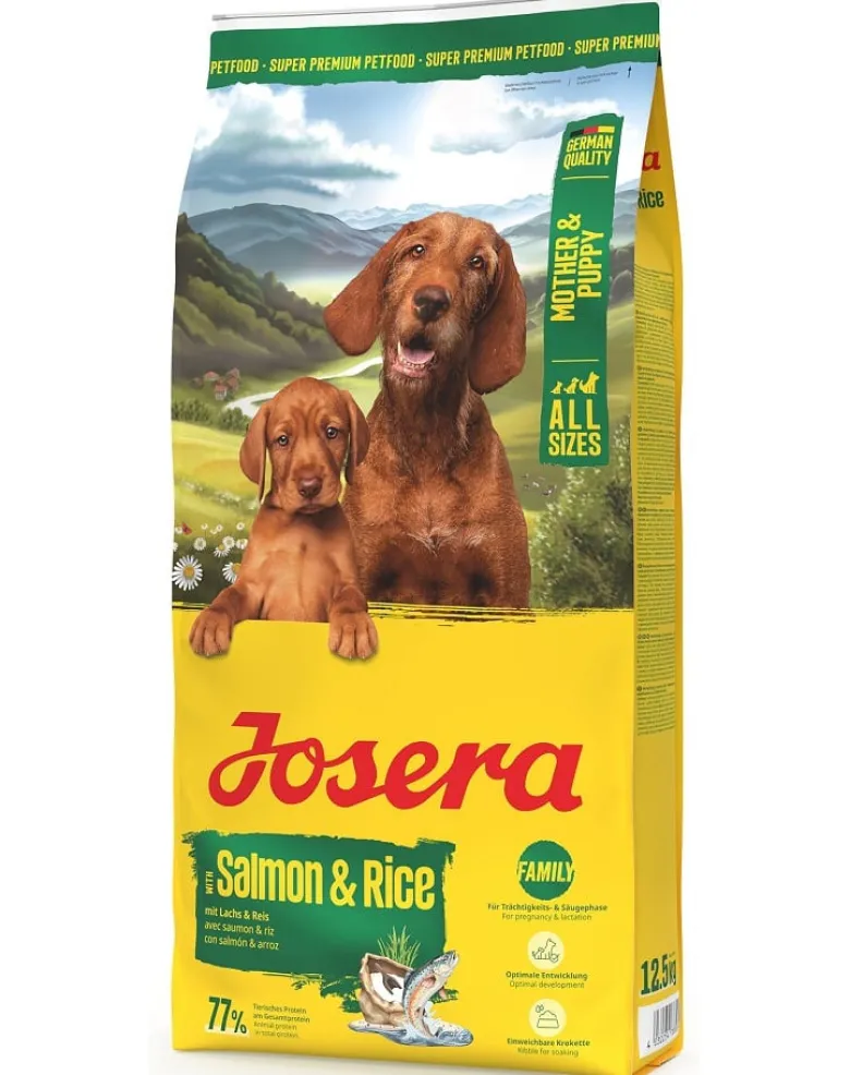 JOSERA Mother and Puppy Salmon with Rice 12,5kg per cuccioli, femmine in gravidanza e femmine in allattamento