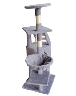 KATIDO Tiragraffi alto per gatti 118 cm blu-grigio