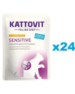 KATTOVIT Feline Diet Sensitive Pollo e tacchino 24 x 85 g