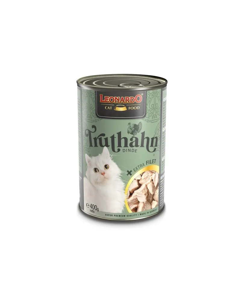 LEONARDO dinde avec extra filet nourriture humide pour chats 400 g