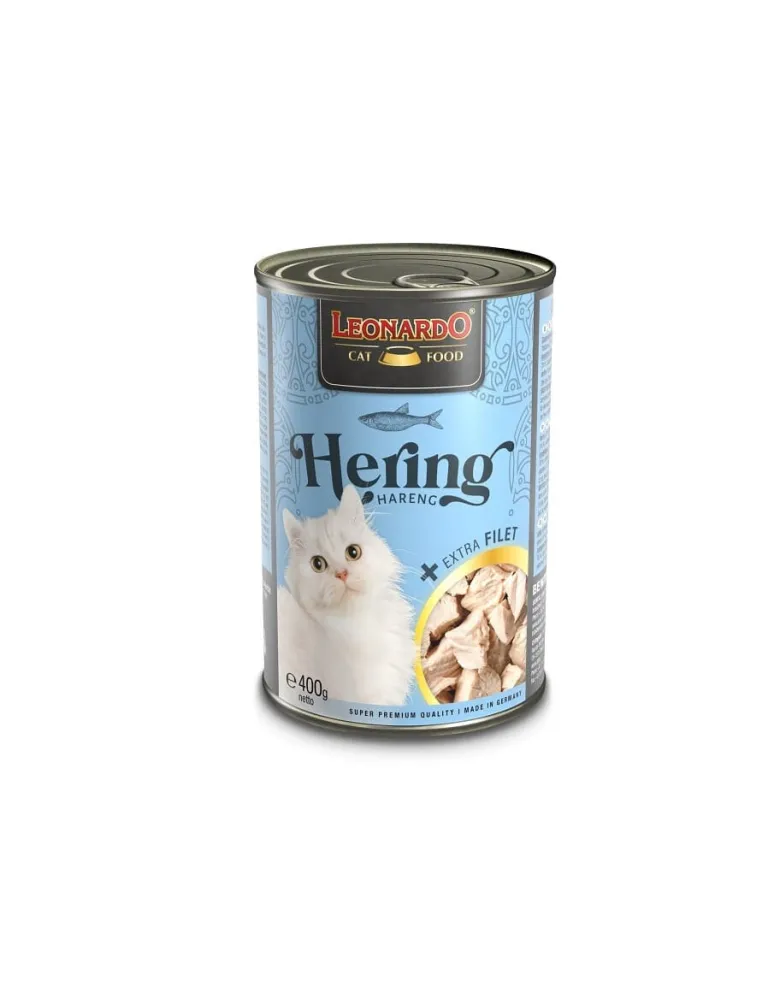 LEONARDO Hareng avec filet extra - nourriture humide pour chats 400 g