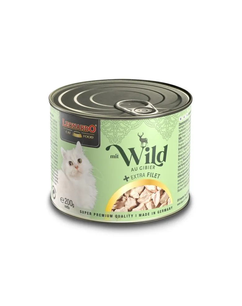 LEONARDO venaison avec extra filet nourriture humide pour chats 200 g